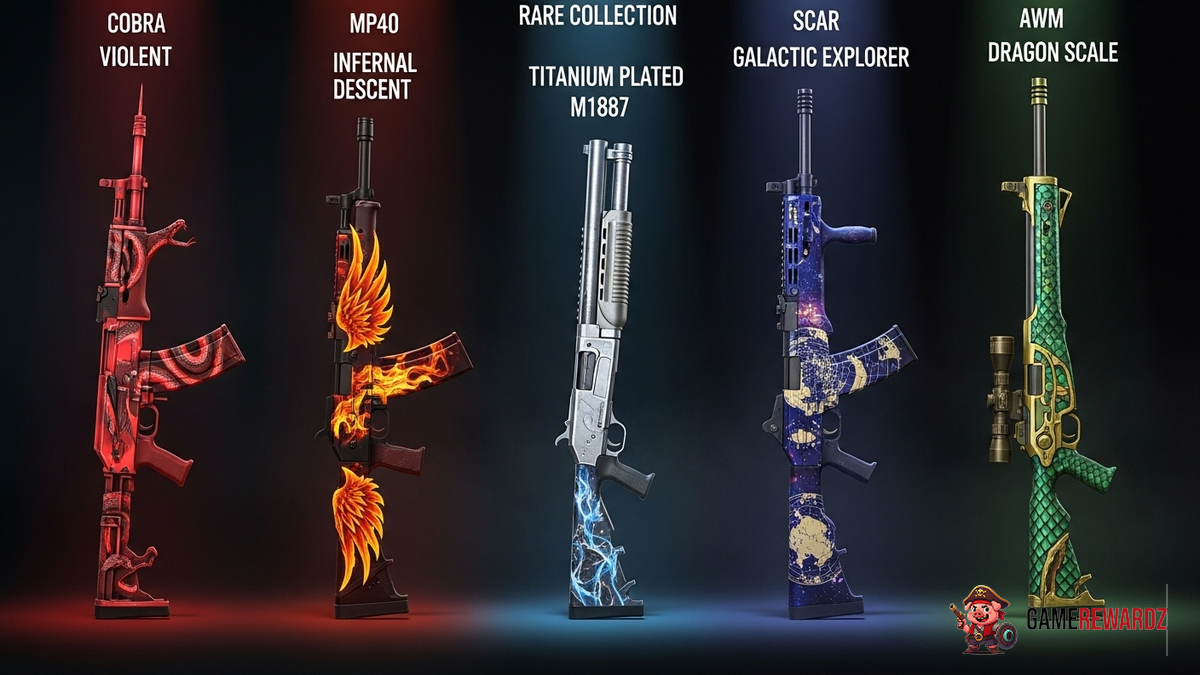 Free Fire Most Rare Gun Skins 2025